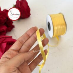 Gelincimherşey Saten İnce Kurdele 7 mm 5 mt - KOYU SARI