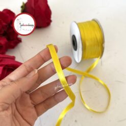 Gelincimherşey Saten İnce Kurdele 7 mm 5 mt - NEON SARI
