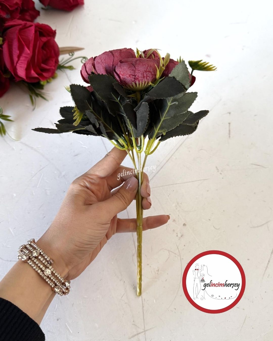 Gelincimherşey1.KaliteYapayÇiçekŞakayıkBordo1