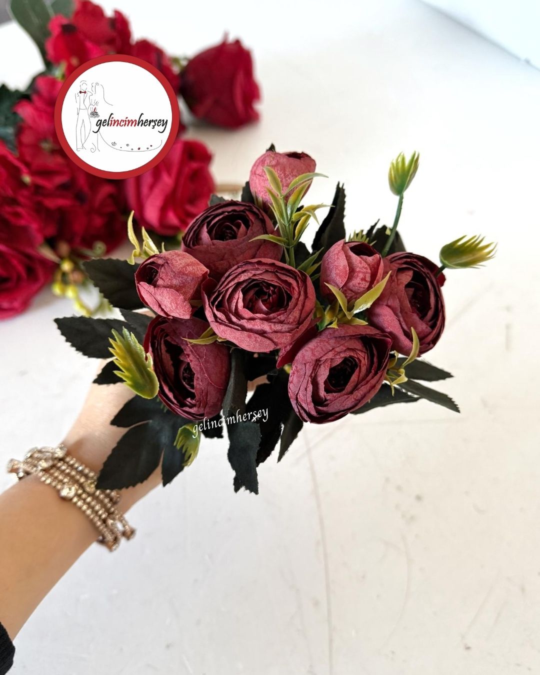 Gelincimherşey1.KaliteYapayÇiçekŞakayıkBordo2