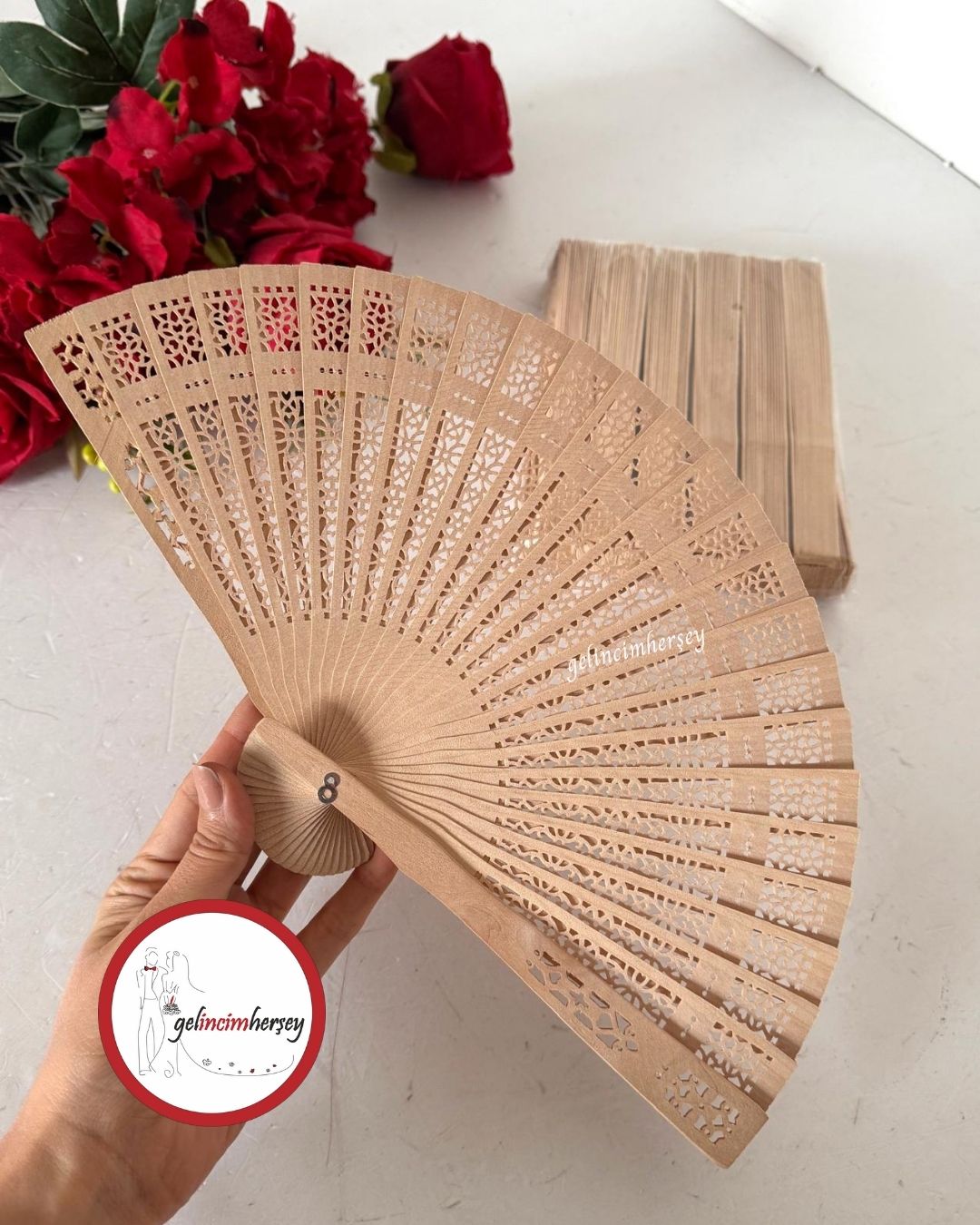 Gelincimherşey12'liAhşapYelpazeHediyelik