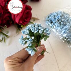 Gelincimherşey 60'lı İri Cipso Görünümünde Lüks Pıtırcık Çiçek - MAVİ