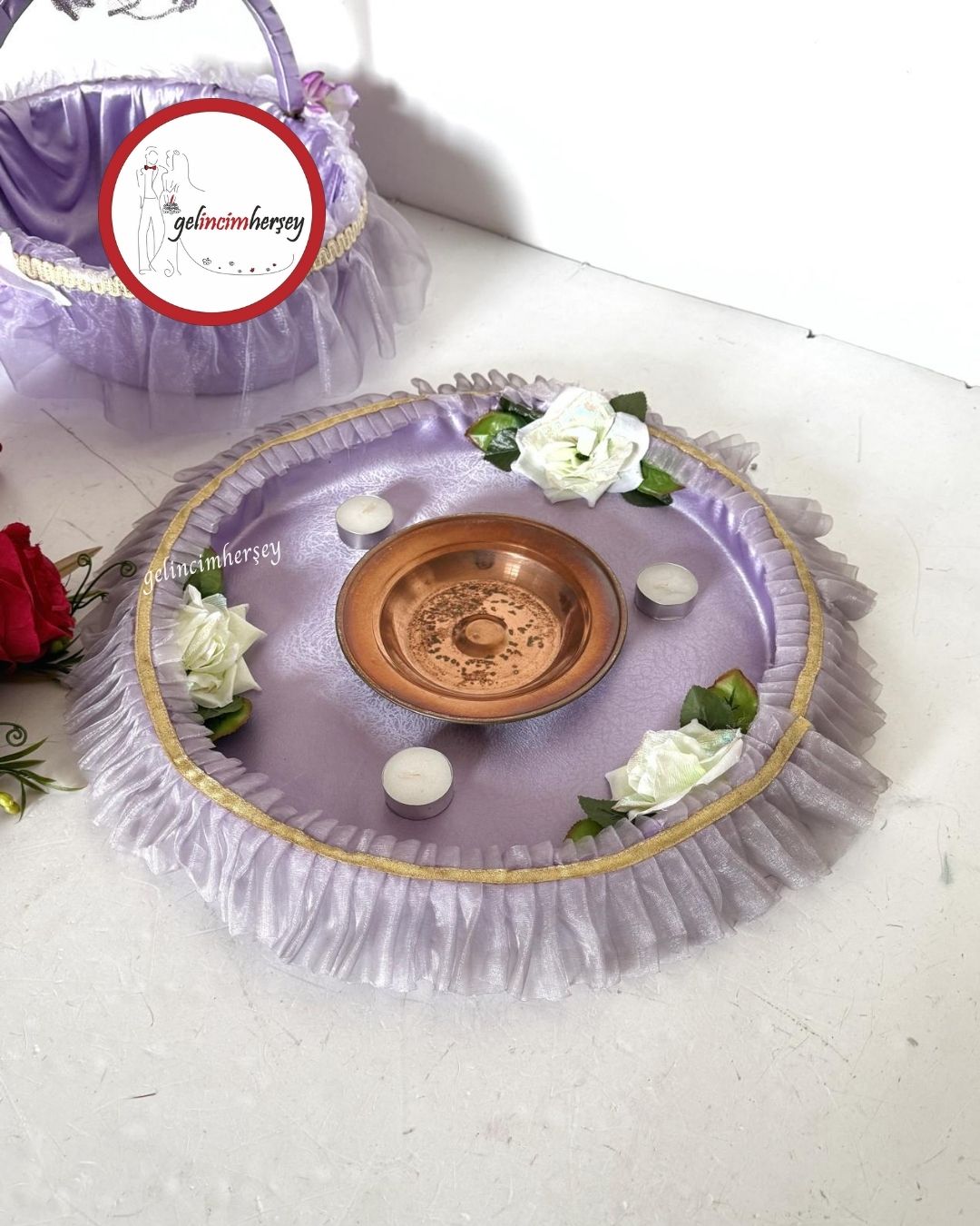 GelincimherşeyÇiçekçiKızRomanKonseptVintageKınaSepetiveKınaTepsisiLila1