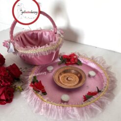 Gelincimherşey Çiçekçi Kız Roman Konsept Vintage Kına Sepeti ve Kına Tepsisi - PEMBE