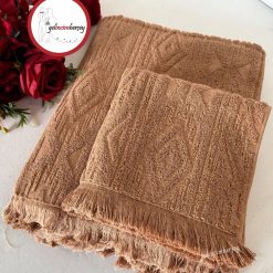 Gelincimherşey Etnik Desen 2'li Banyo Havlu Seti - CAMEL