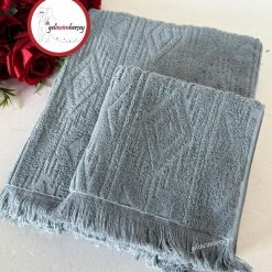 Gelincimherşey Etnik Desen 2'li Banyo Havlu Seti - MAVİ