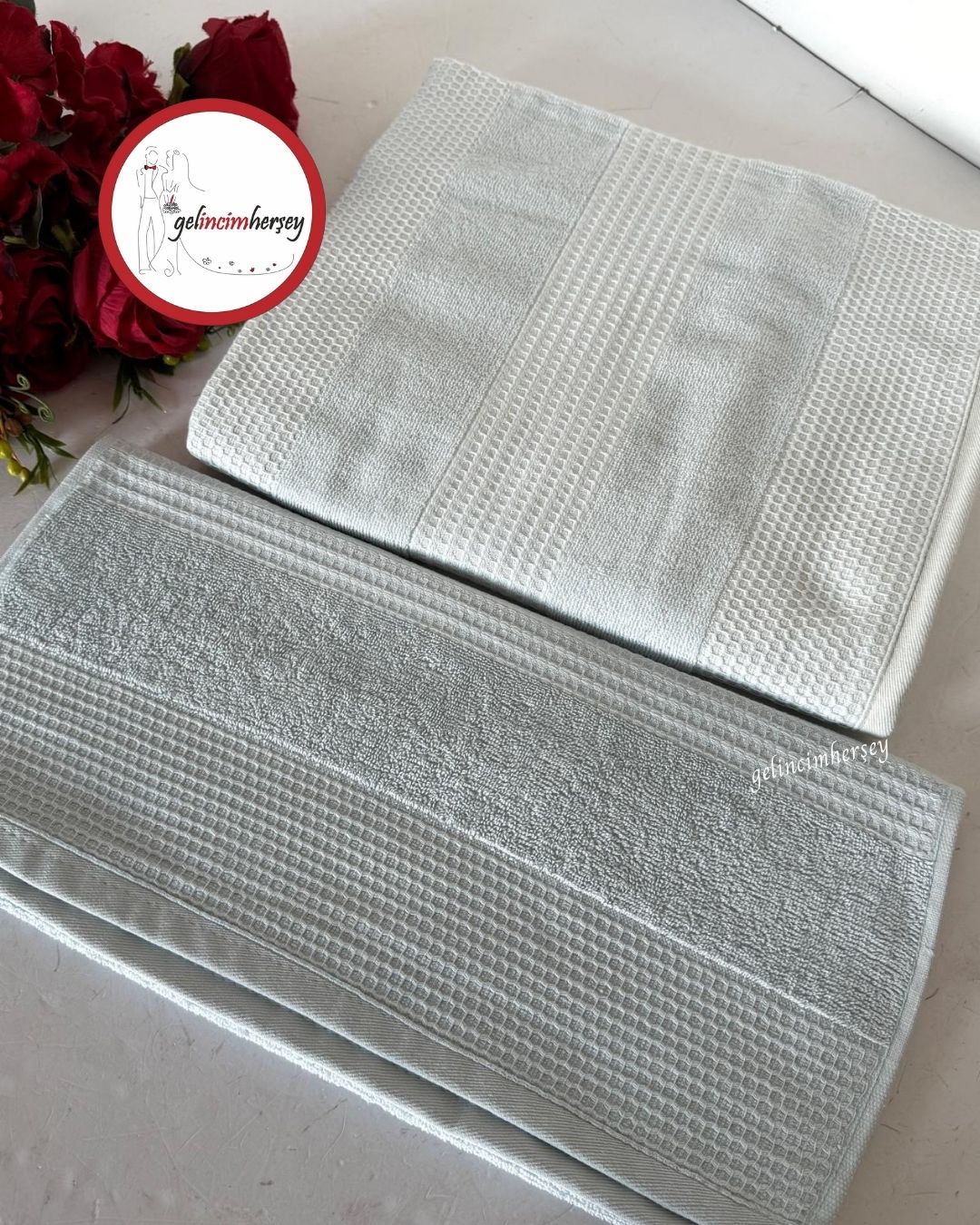 GelincimherşeyFrancesDesenli2'liBanyoHavluSetiBebeMavi1