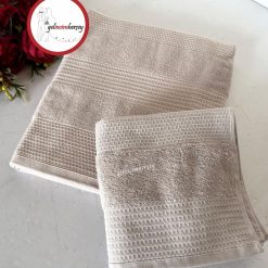 Gelincimherşey Frances Desenli 2'li Banyo Havlu Seti - BEJ