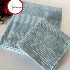 Gelincimherşey Frances Desenli 2'li Banyo Havlu Seti - MAVİ