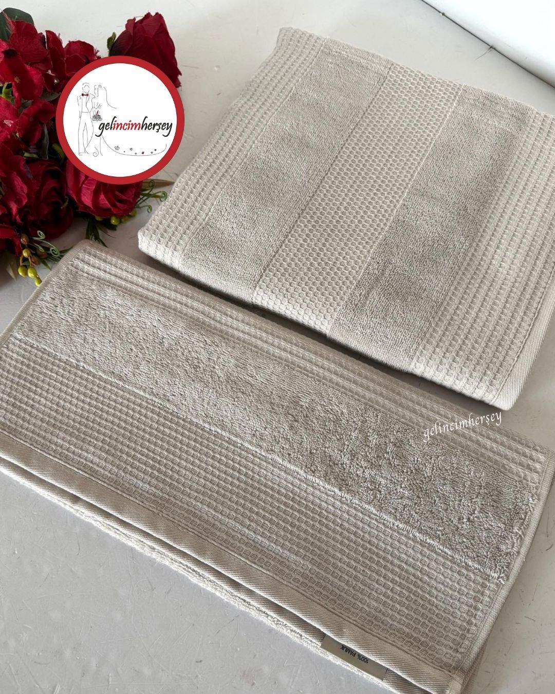 GelincimherşeyFrancesDesenli2'liBanyoHavluSetiVizon1