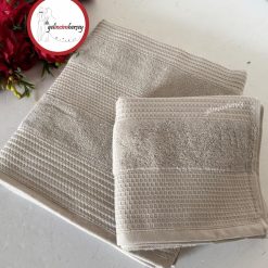 Gelincimherşey Frances Desenli 2'li Banyo Havlu Seti - VİZON