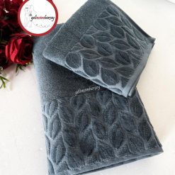 Gelincimherşey Kısmi Kadife Desenli 2'li Banyo Havlu Seti