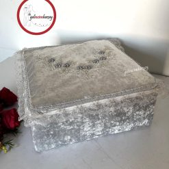Gelincimherşey Nişan Çeyiz Bohçası İçin Dantelli Kadife Hurç Büyük Boy