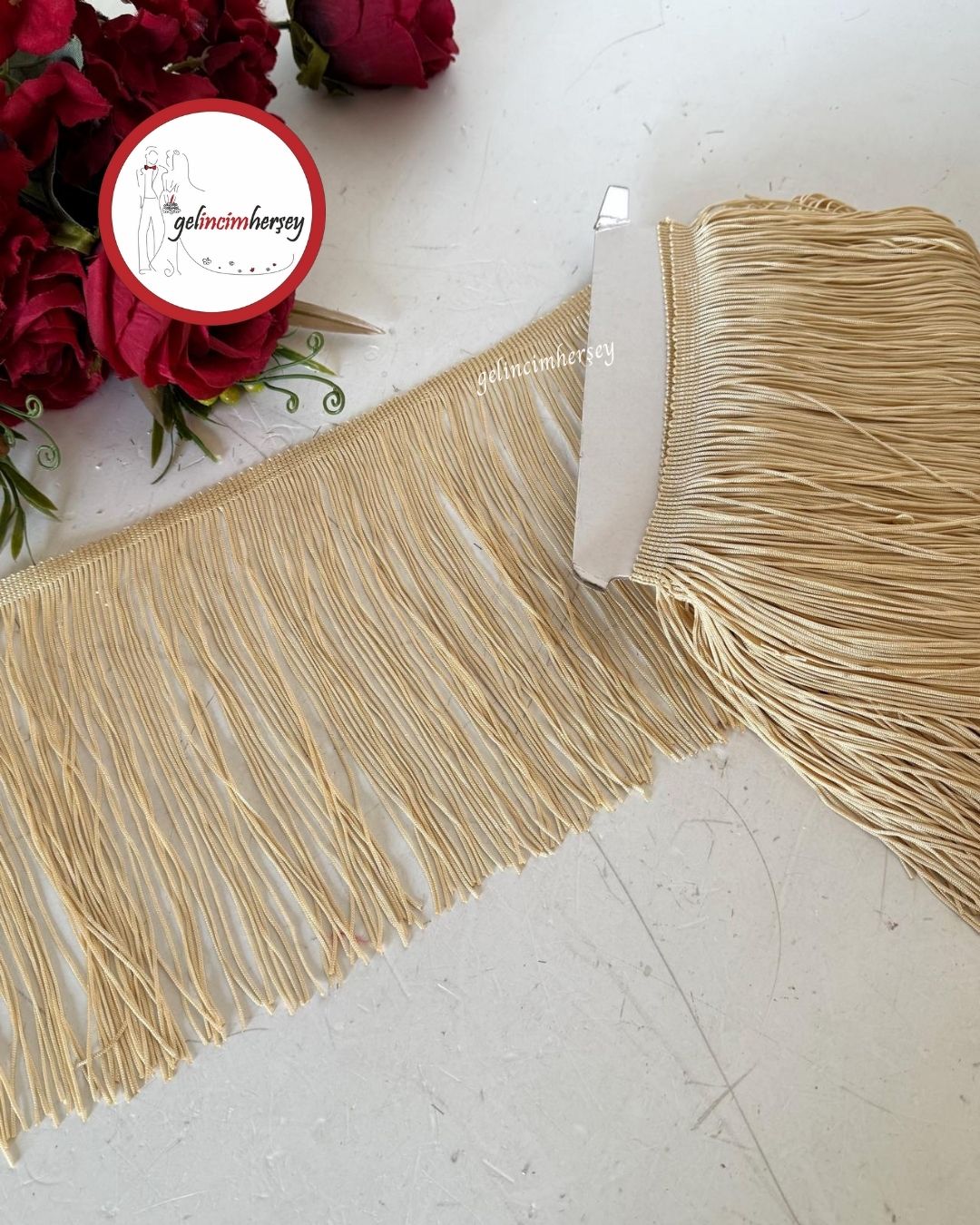 GelincimherşeySaçakPüskülŞerit2mtEn20cmBej