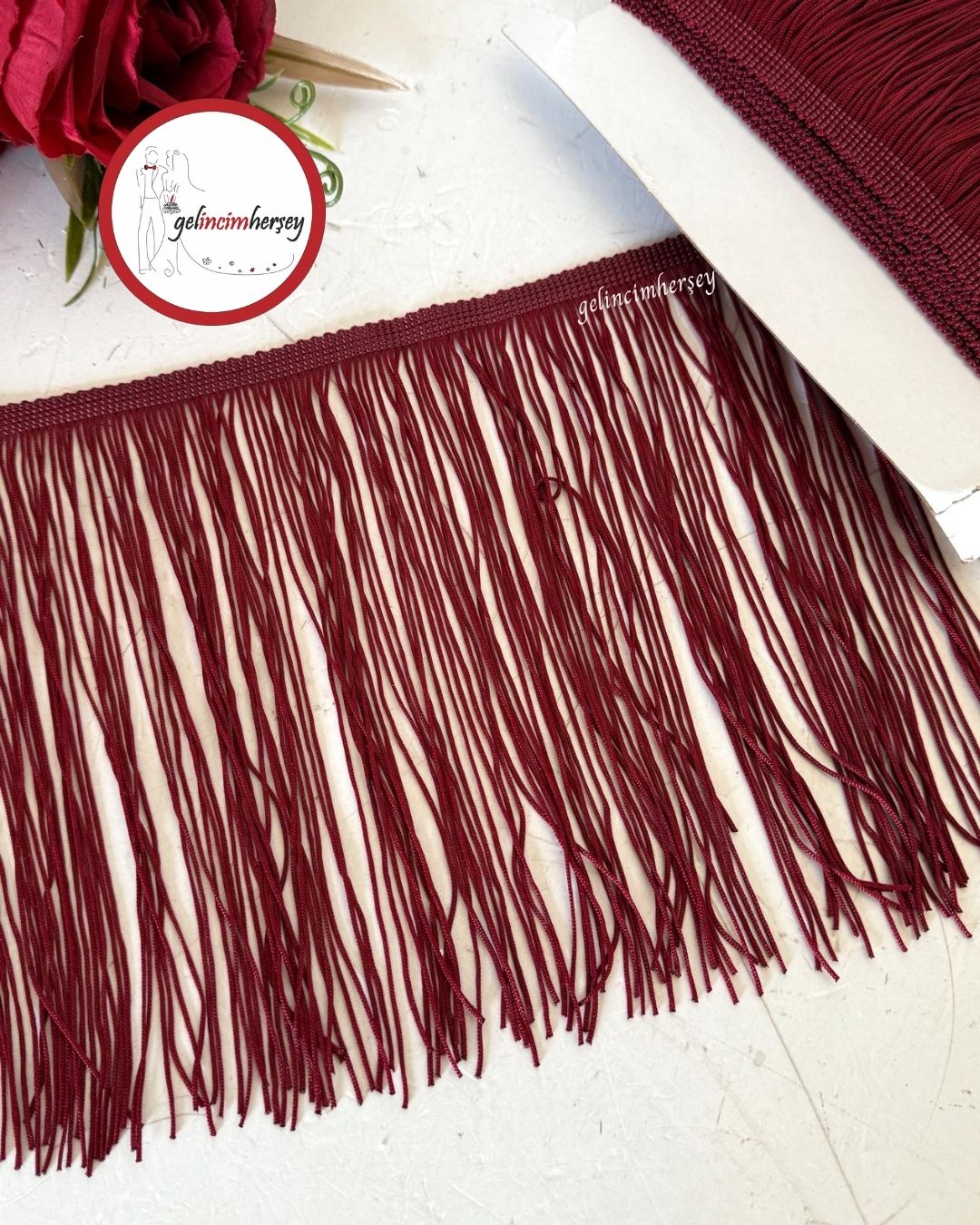 GelincimherşeySaçakPüskülŞerit2mtEn20cmBordo1