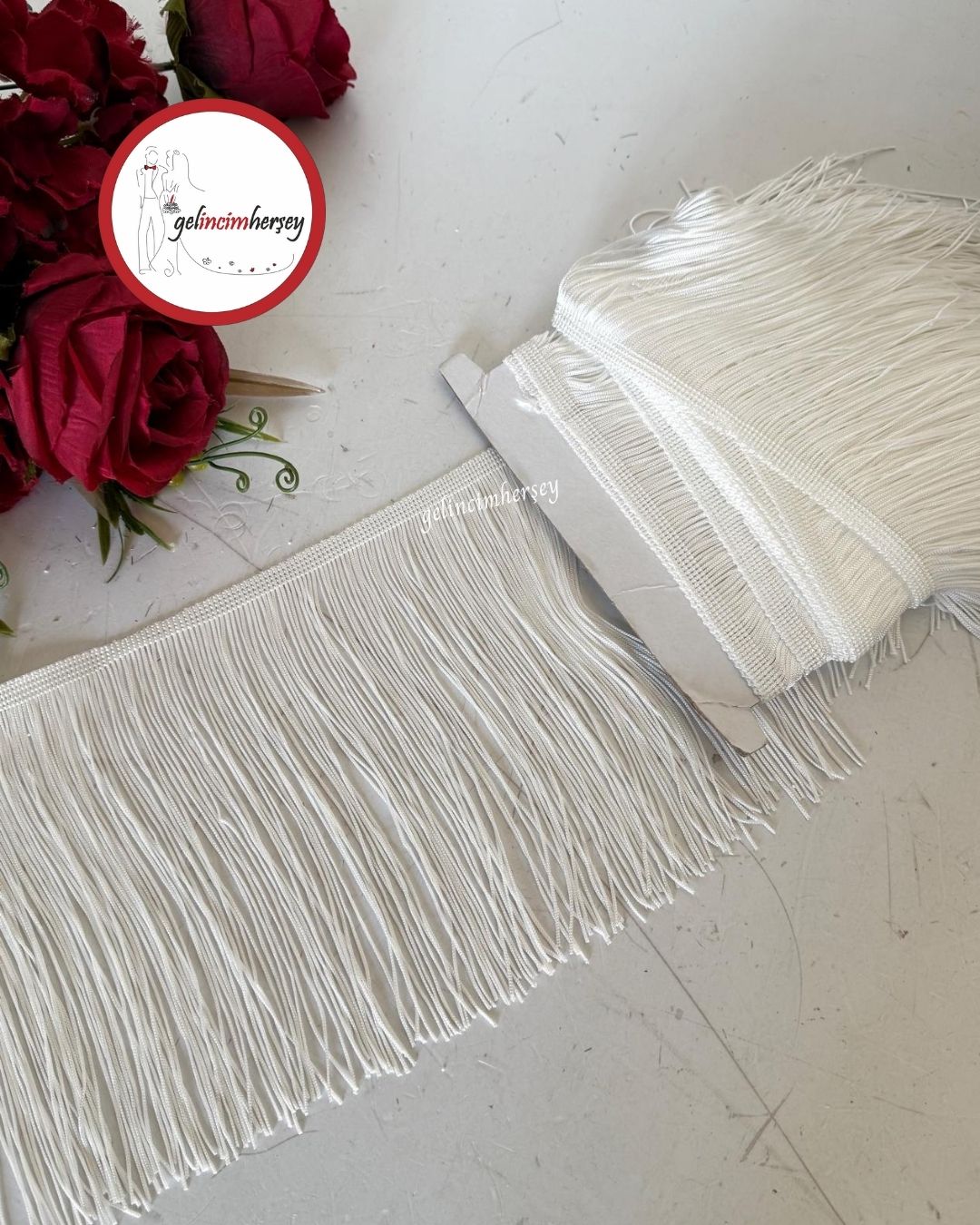 GelincimherşeySaçakPüskülŞerit2mtEn20cmEkru