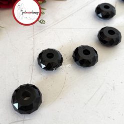 Gelincimherşey 3 Adet Akrilik Yassı Teker Boncuk 35 mm Siyah