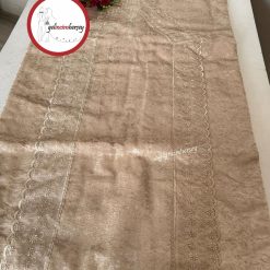 Gelincimherşey Çeyiz Bohça için Güpürlü Kadife Seccade - BEJ