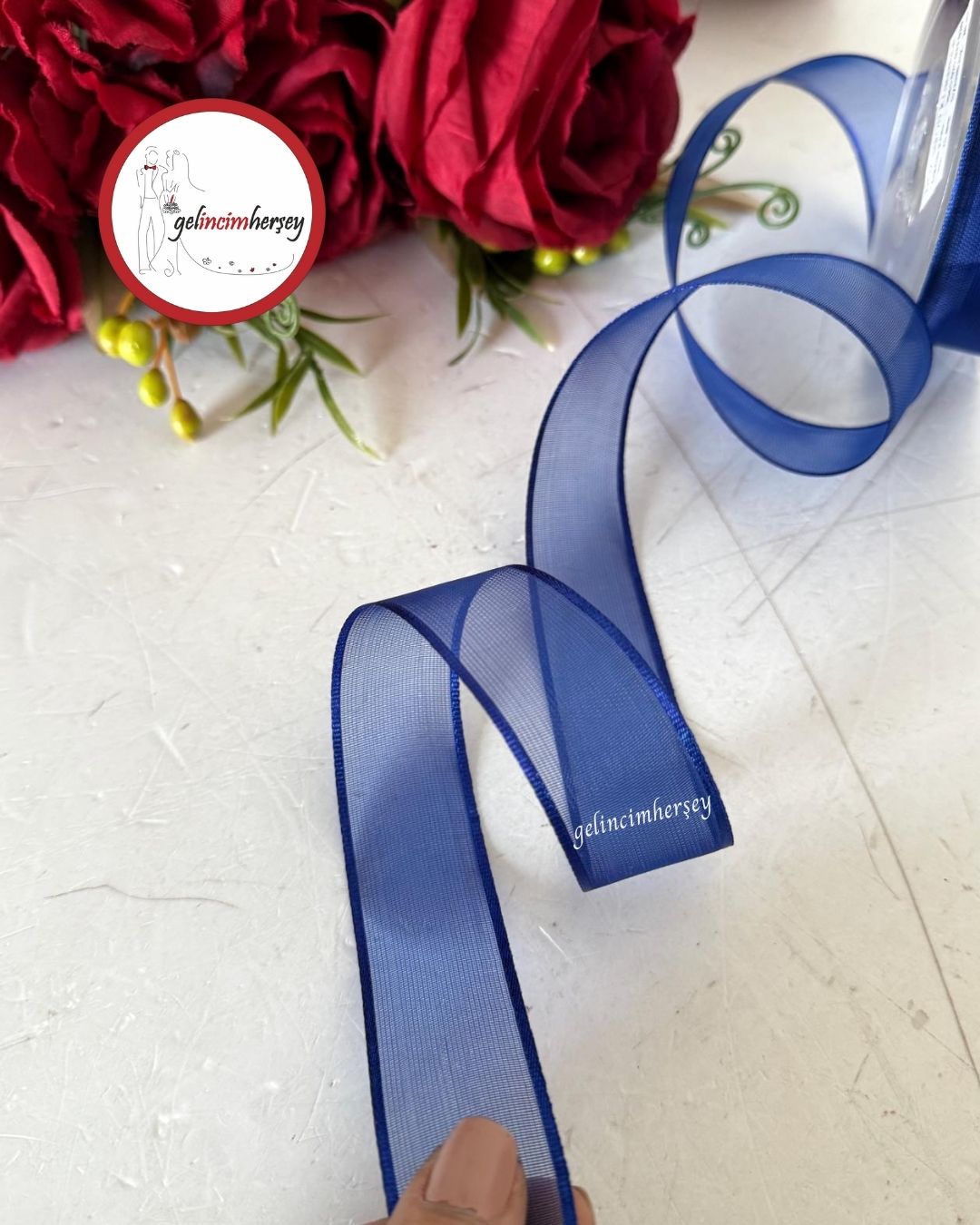GelincimherşeyDüzŞifonBiyeliKurdele2.5cm4mtSaksMavi1