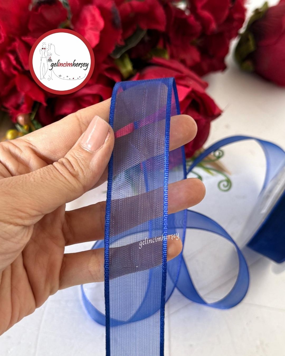 GelincimherşeyDüzŞifonBiyeliKurdele2.5cm4mtSaksMavi2