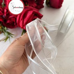 Gelincimherşey Ekru Sim Kenarlı Şifon Saten Kurdele 4 mt (En 2.5 cm)