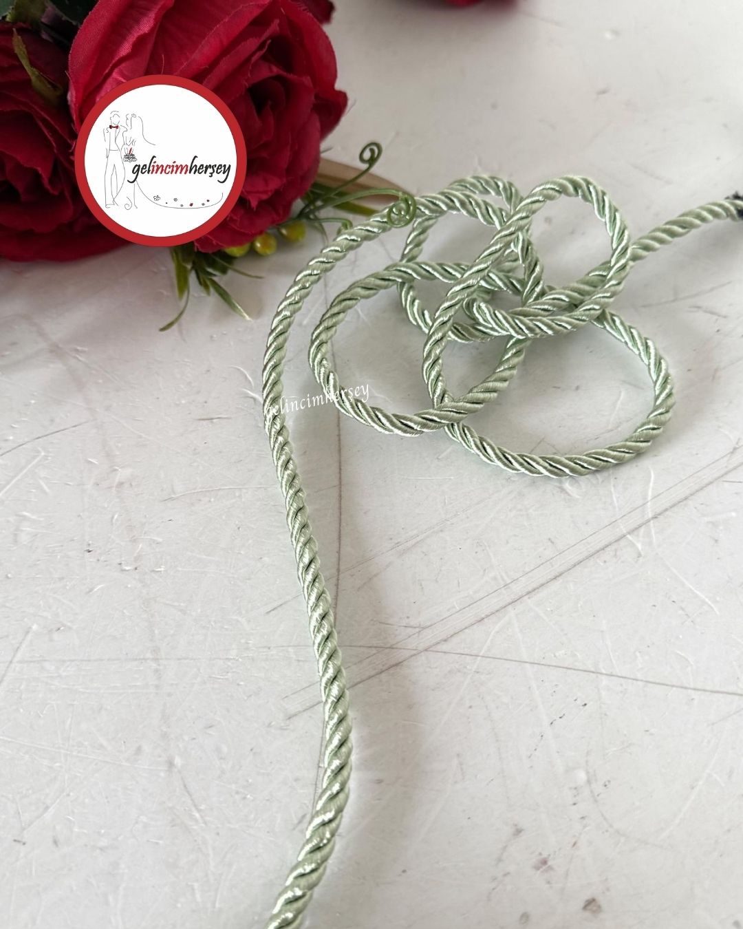 GelincimherşeyHalatKordonİpMintYeşili