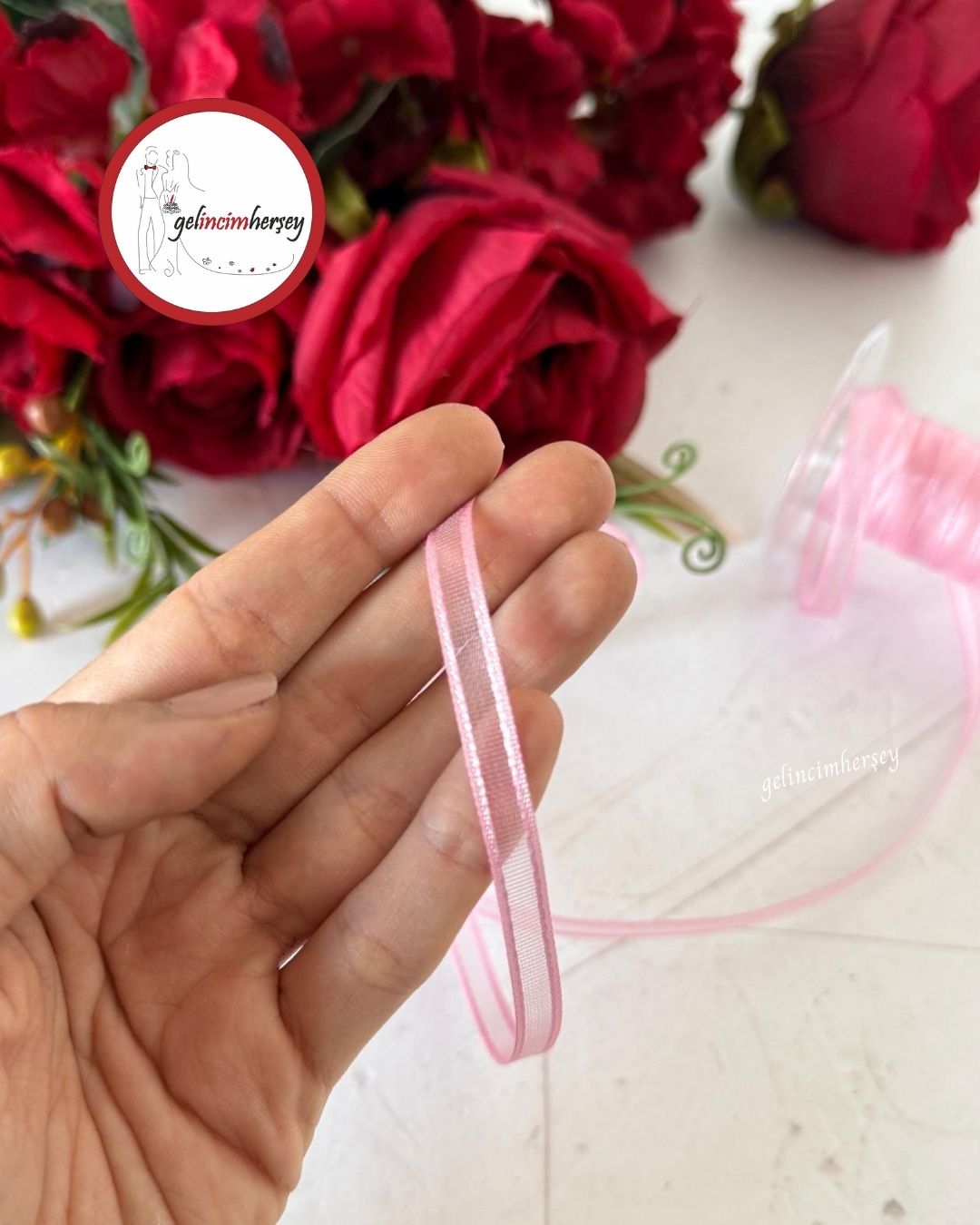 GelincimherşeyOrganzeBiyeliKurdele6mm5mtPembe2