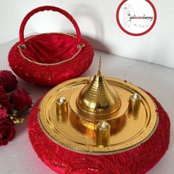Gelincimherşey Vip Dantelli Kına Sepeti ve Kına Tepsisi - KIRMIZI