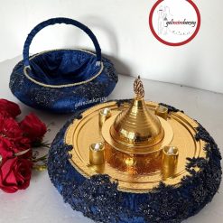 Gelincimherşey Vip Dantelli Kına Sepeti ve Kına Tepsisi - LACİVERT