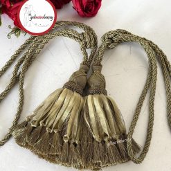 Gelincimherşey Fon Perde İçin Kol Bağı Püsküllü 2’li Braçol - Haki Yeşil