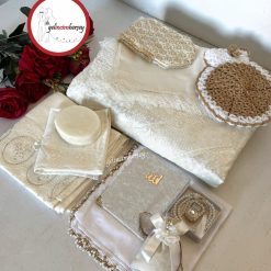 Gelincimherşey 12 Parça Ekru Hediyelik Bohça Çeyiz Seti