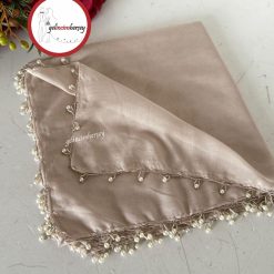 Gelincimherşey El İşlemesi İnci Boncuk İşlemeli Yemeni Yazma Tülbent - BEJ