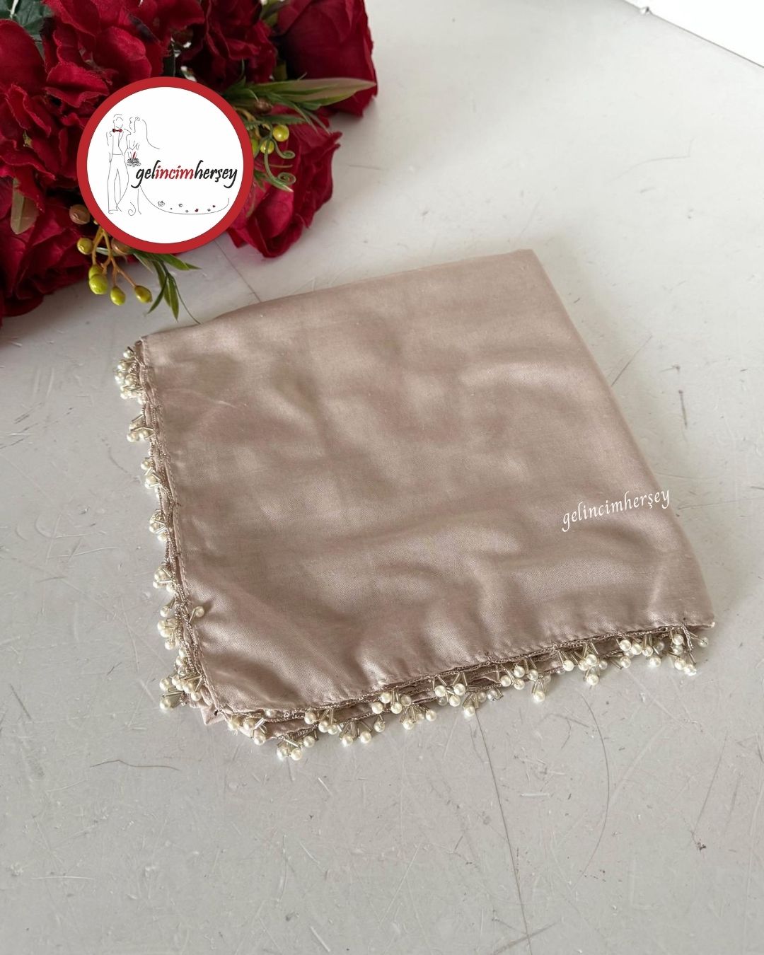 GelincimherşeyBoncukİşlemeliTülbentBej1