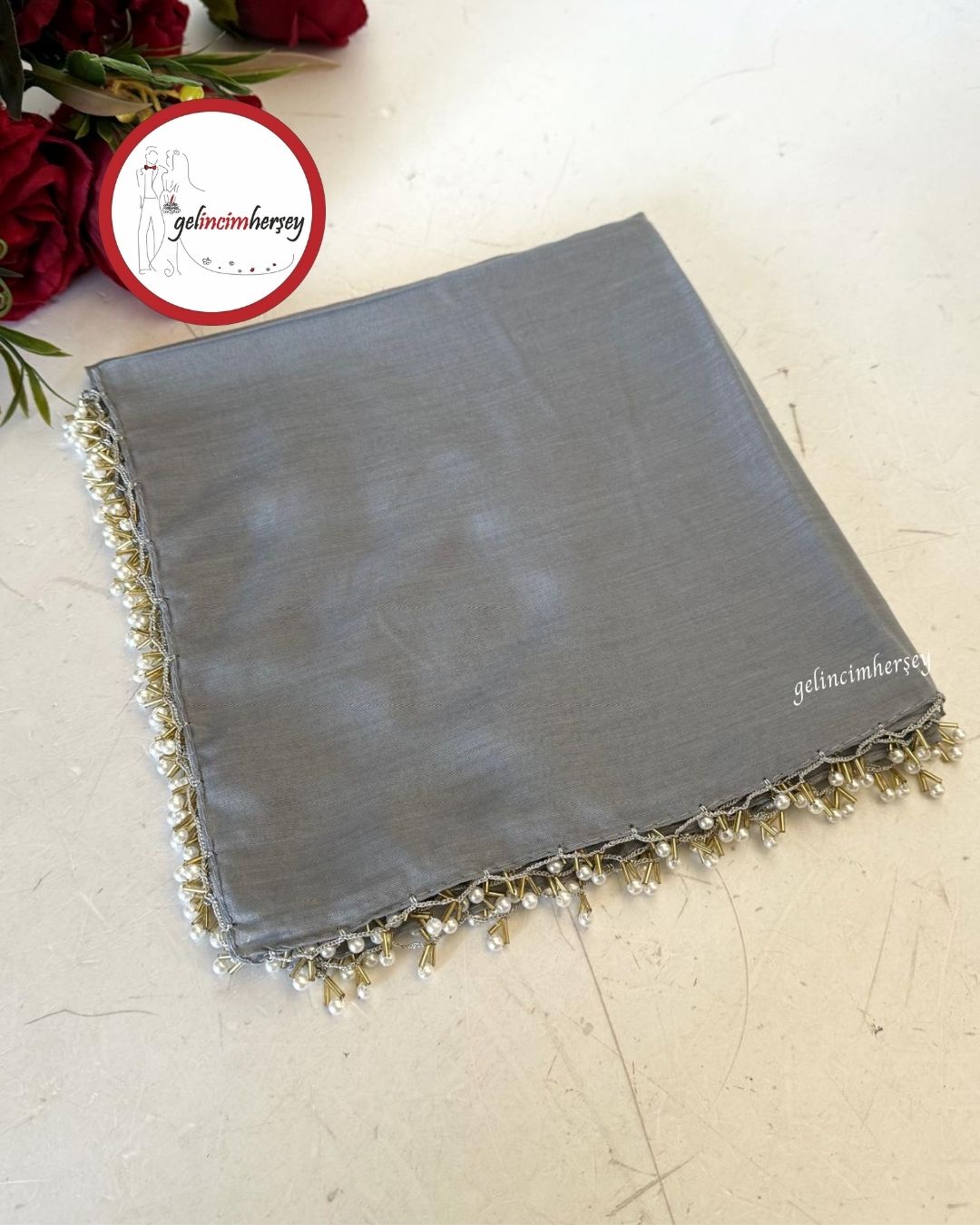 GelincimherşeyBoncukİşlemeliTülbentGri1