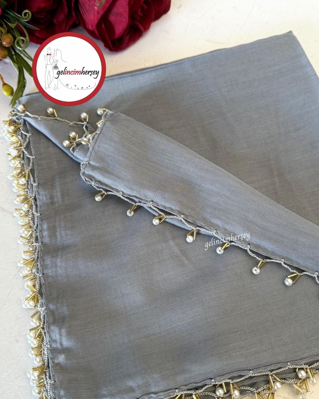 GelincimherşeyBoncukİşlemeliTülbentGri2