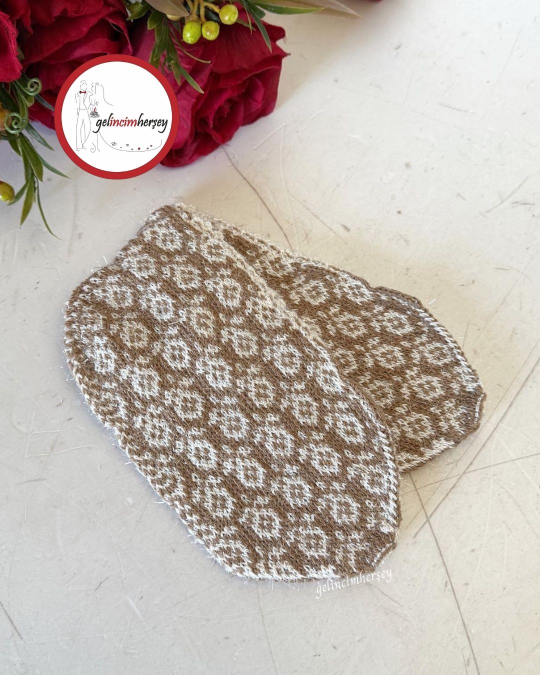 GelincimherşeyÇeyizlikHediyelikSimliÖrgüİpliPatikBej2