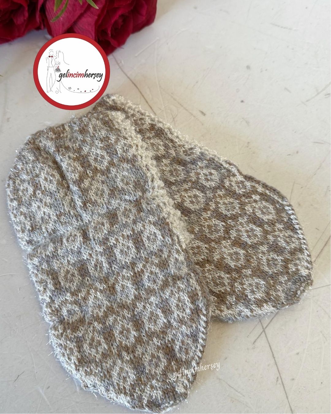 GelincimherşeyÇeyizlikHediyelikSimliÖrgüİpliPatikGri2