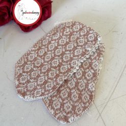 Gelincimherşey Çeyizlik Hediyelik Simli Örgü İpli Patik - PUDRA