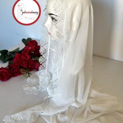 Gelincimherşey Makine İşi İğne Oyalı Şal Mevlüt Örtüsü - EKRU