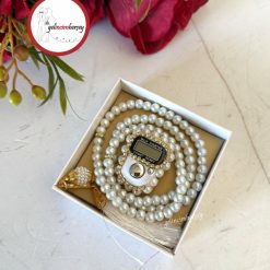 Gelincimherşey Mevlüt Hac Kutulu İnci Tesbih Taşlı Zikirmatik Hediyelik - EKRU