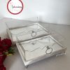 Gelincimherşey2'liModernÇeyizlikKadifeTabanlıŞeffafÇeyizSunumTepsisiGümüş Gelincimherşey 2'li Modern Çeyizlik Kadife Tabanlı Şeffaf Çeyiz Sunum Tepsisi Gümüş