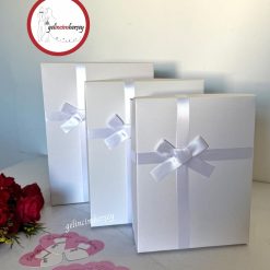 Gelincimherşey 3'lü Kurdele Süslemeli Gelin Bohçası Çeyiz Kutusu