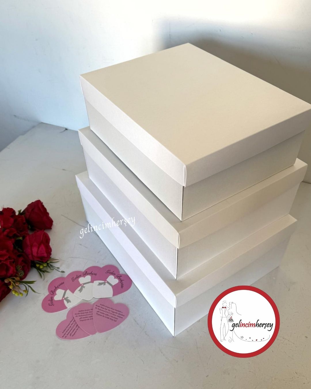 Gelincimherşey3'lüSadeGelinBohçasıÇeyizKutusu