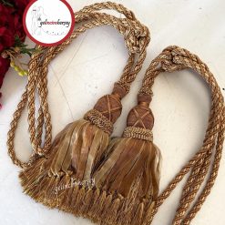Gelincimherşey Fon Perde İçin Kol Bağı Püsküllü 2’li Braçol - Gold-Camel