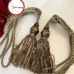 Gelincimherşey Fon Perde İçin Kol Bağı Püsküllü 2’li Braçol - Haki-Bej