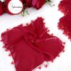 GelincimherşeyKristalBoncukluŞifonHalayMendili10'luKırmızı2 Gelincimhersey Kristal Boncuklu Şifon Halay Mendili 10lu