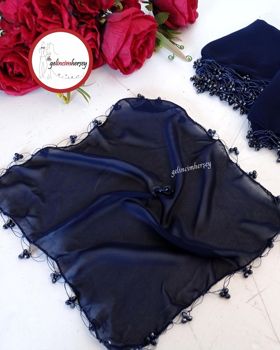 Gelincimhersey Kristal Boncuklu Şifon Halay Mendili 10lu