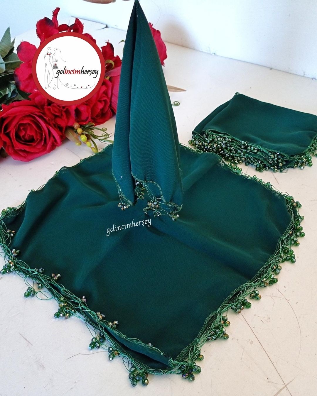 Gelincimhersey Kristal Boncuklu Şifon Halay Mendili 10lu