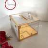 Gelincimherşey Kristal Kulplu Gold Şeffaf Para ve Takı Kutusu