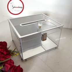 Gelincimherşey Kristal Kulplu Gümüş Şeffaf Para ve Takı Kutusu